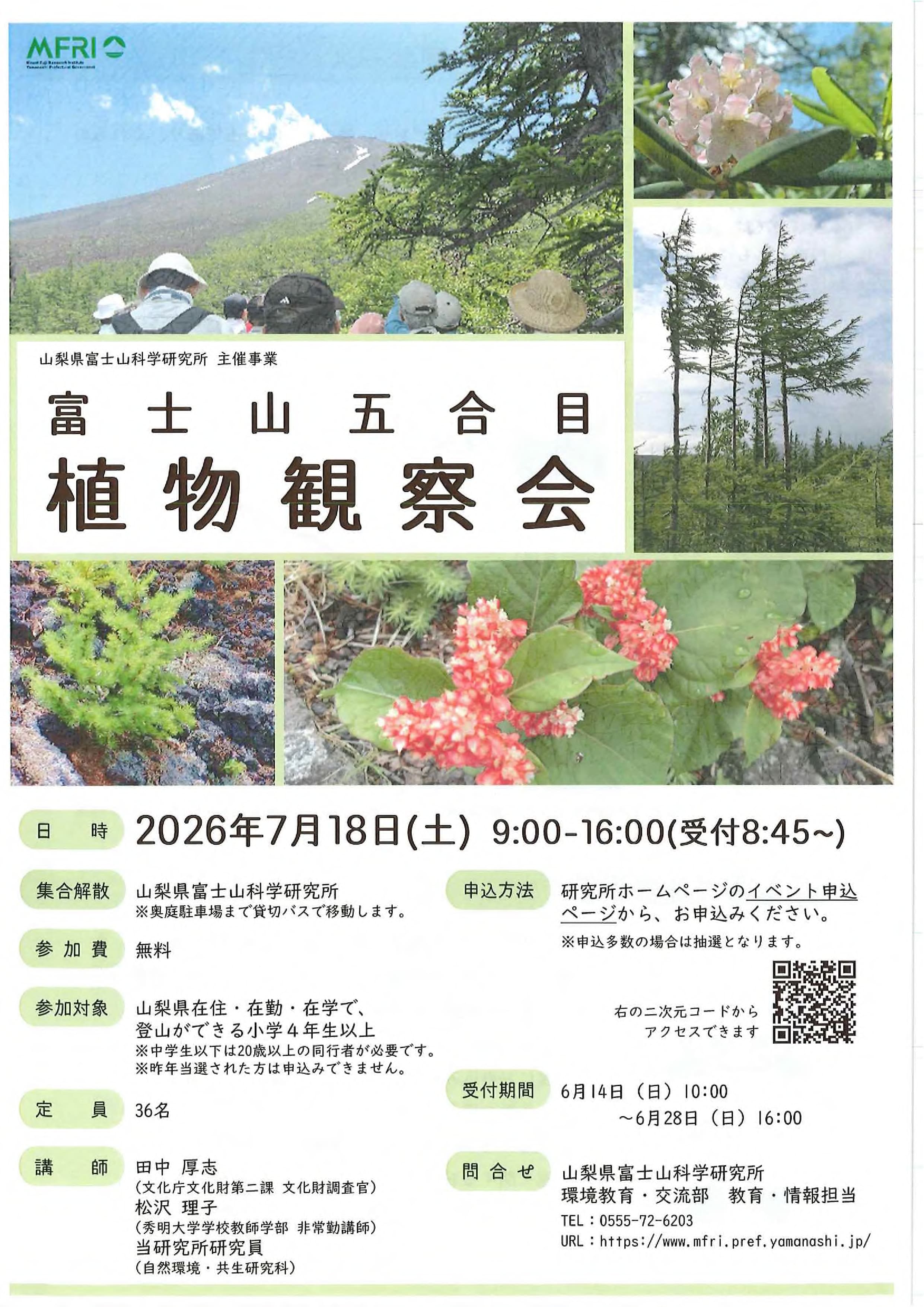 富士山五合目　植物観察会の写真です。