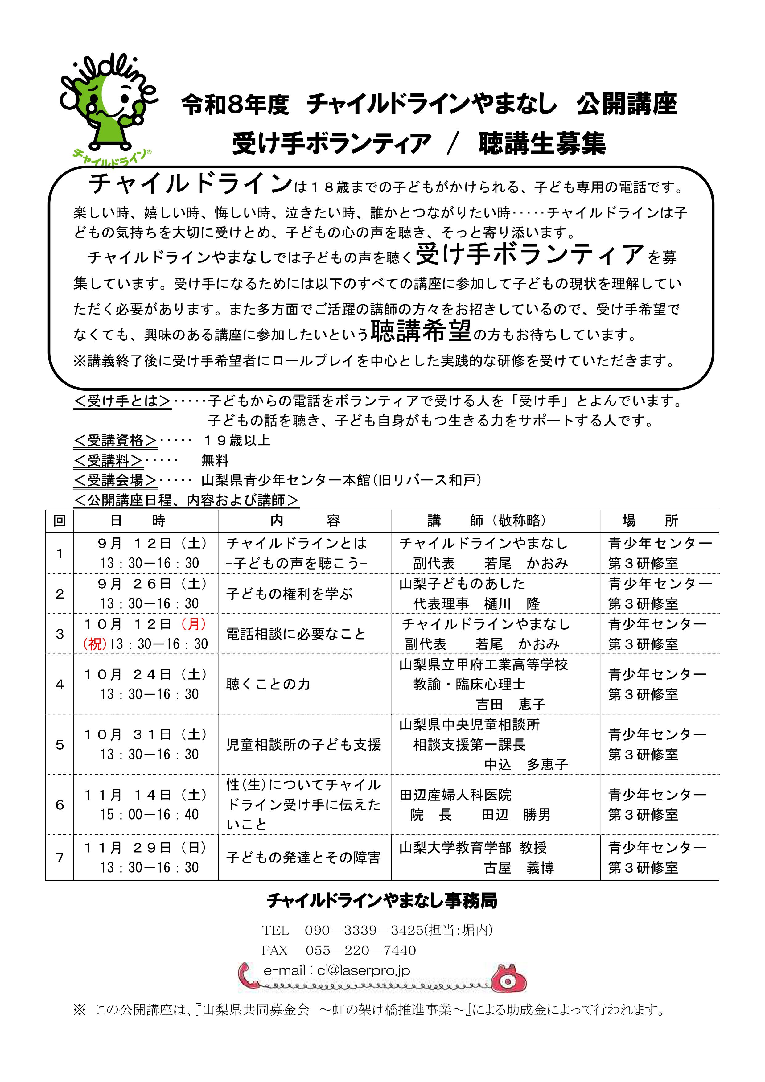 子どもの声を聴くボランティア募集